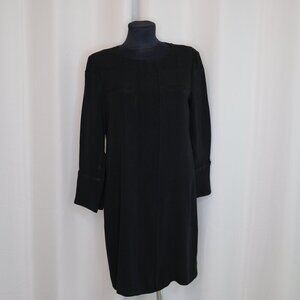 PARTOW Silk Black Long Sleeve Dress Sz 6